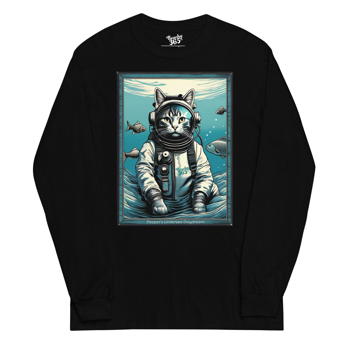 Peeper the Cat's Undersea Daydream Long Sleeve Tee
