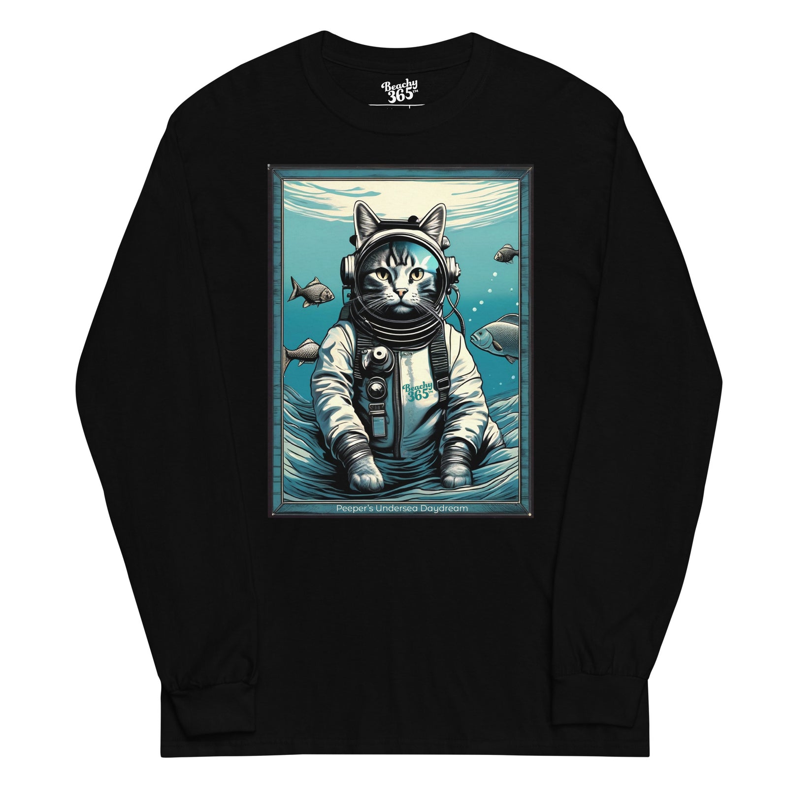 Peeper the Cat's Undersea Daydream Long Sleeve Tee