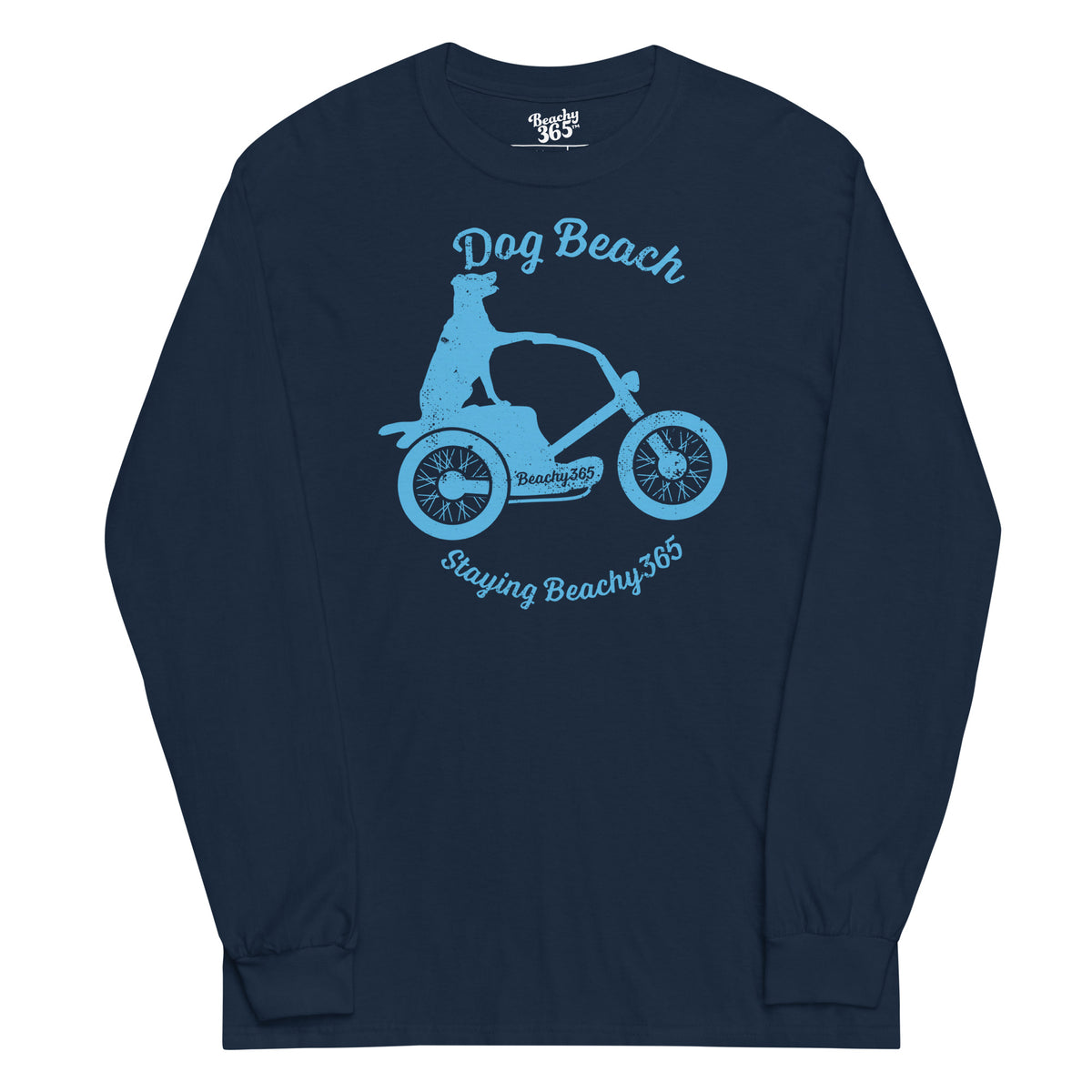 Dog Beach Vintage Scooter-Dog Long Sleeve Tee