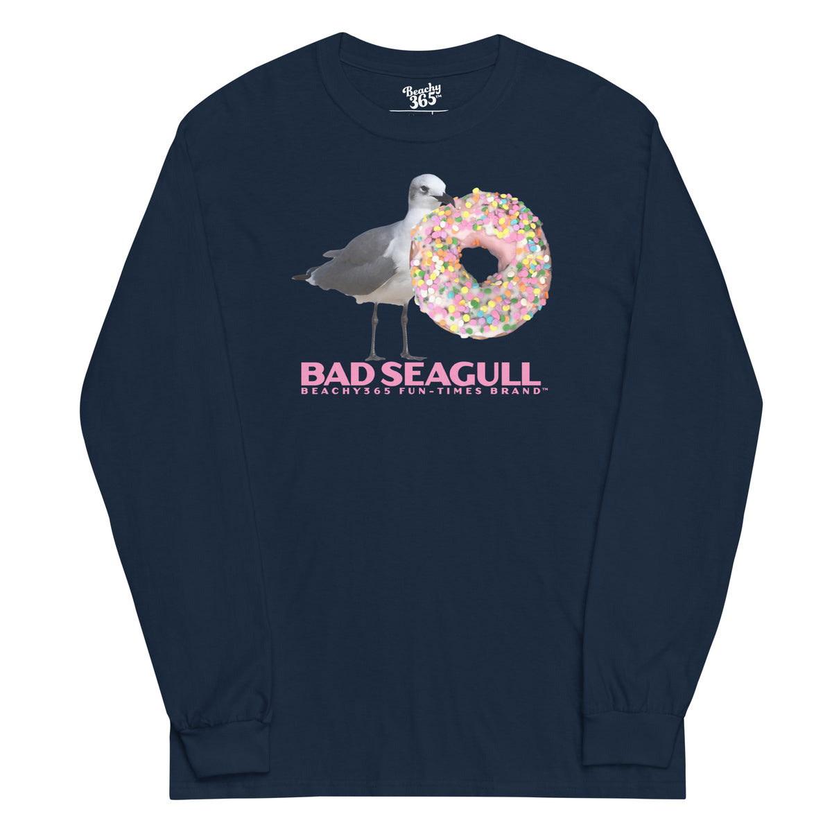 Bad Seagull Jumbo Doughnut Logo Long Sleeve Tee