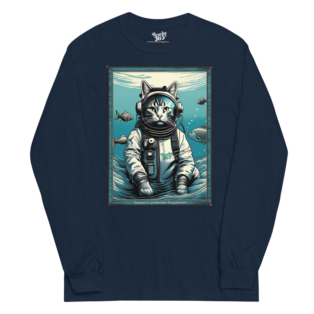 Peeper the Cat's Undersea Daydream Long Sleeve Tee