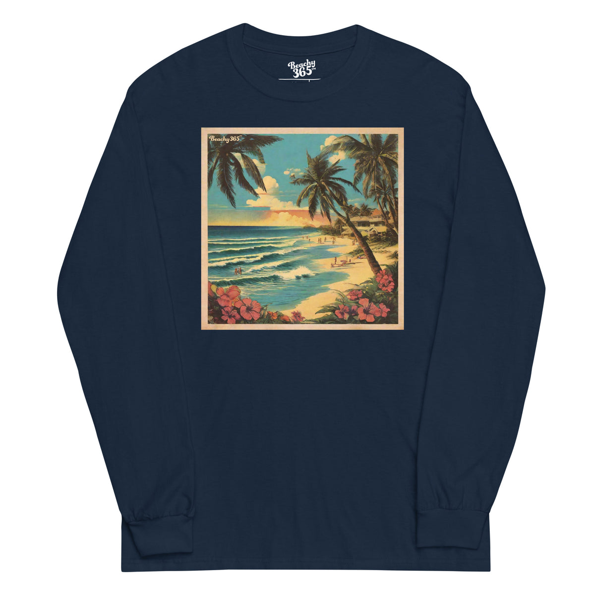 Postcard Tropical Beach Long Sleeve Tee