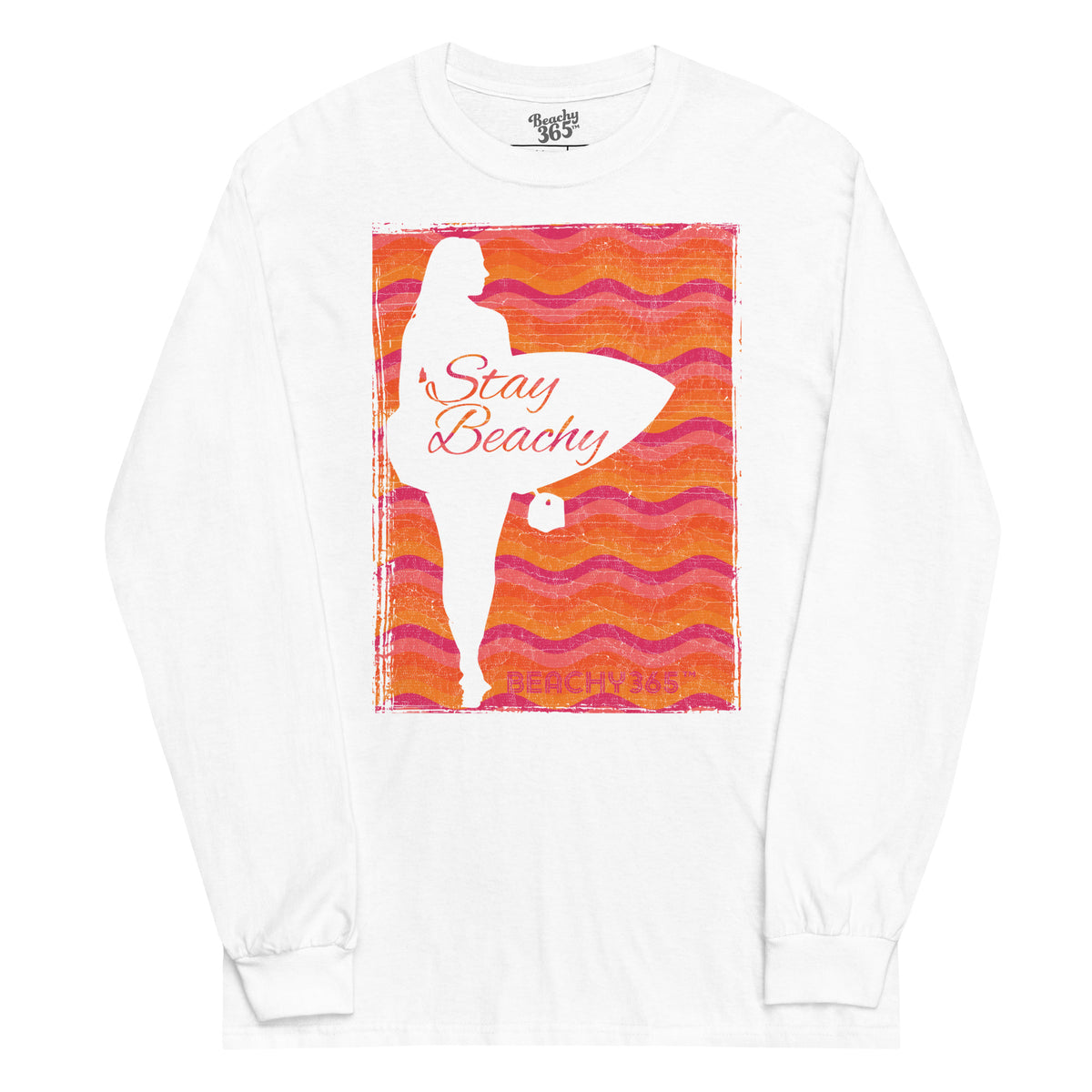 Tropical Sunset Surfer Girl Vintage Long Sleeve Tee