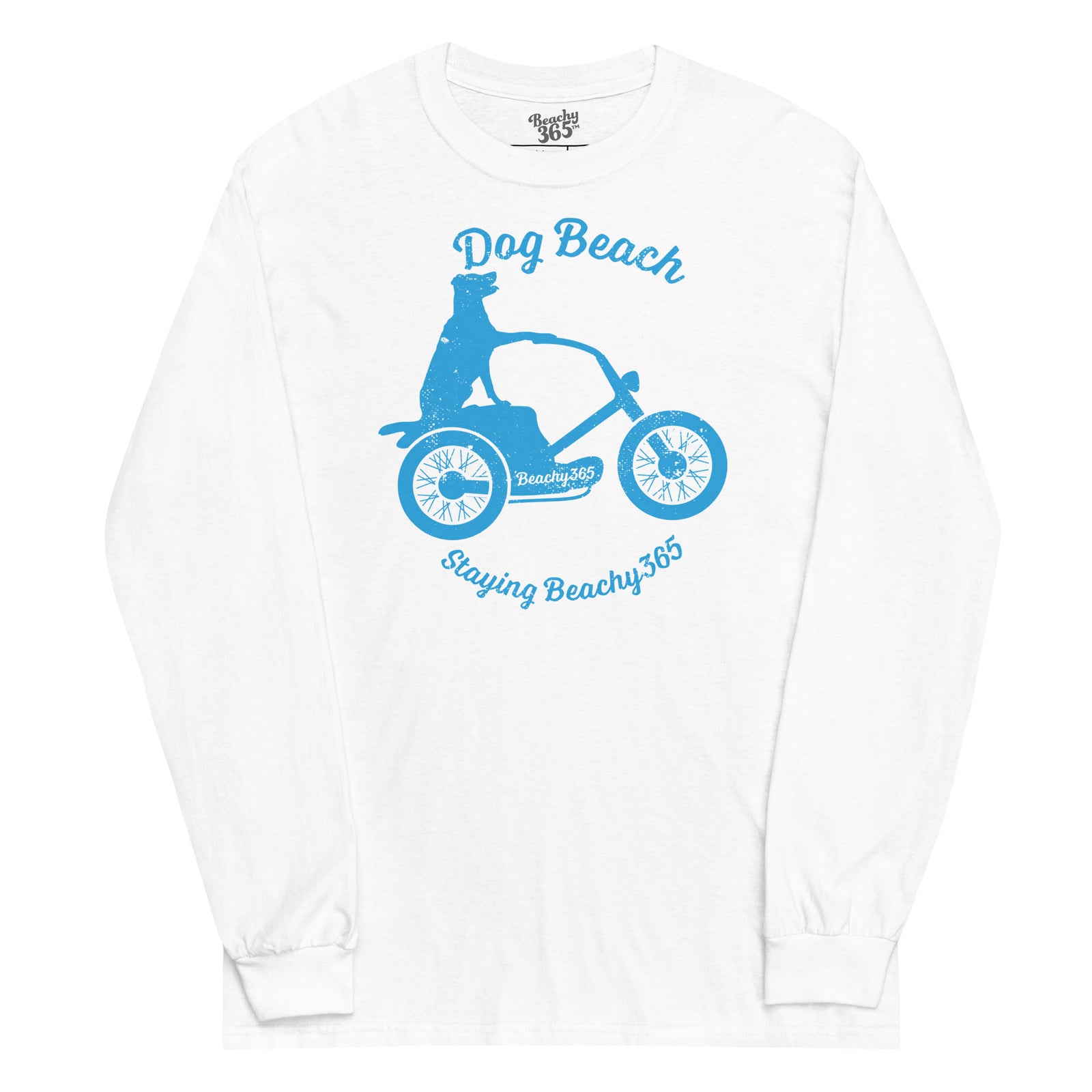 Dog Beach Vintage Scooter-Dog Long Sleeve Tee