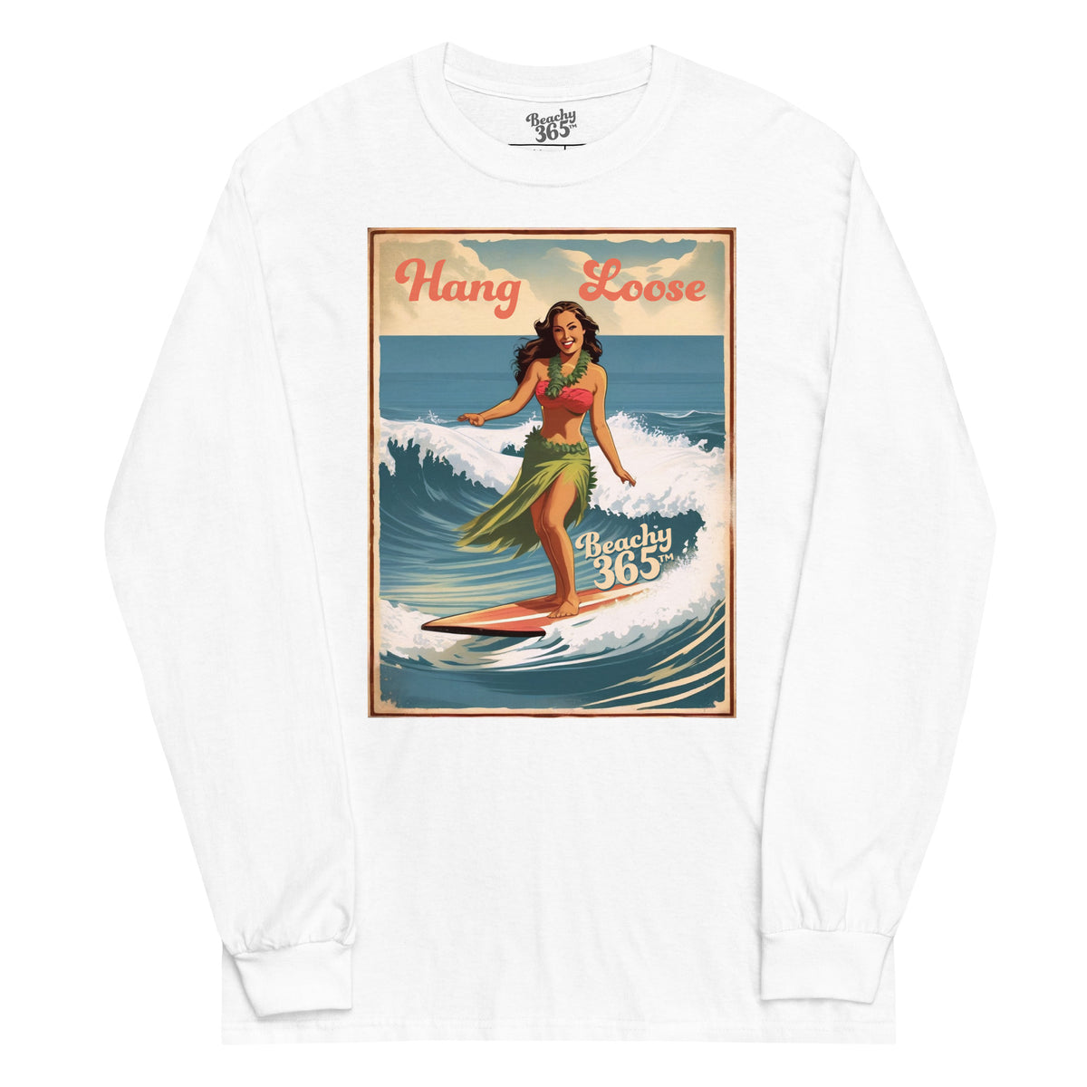 Hang Loose - Hula Surfer Lady Long Sleeve Tee