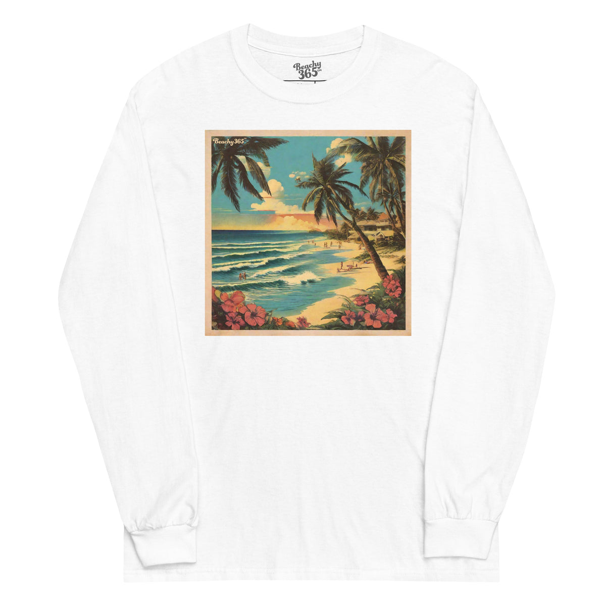 Postcard Tropical Beach Long Sleeve Tee