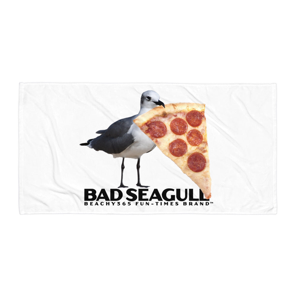 Bad Seagull Jumbo Pizza Logo Towel