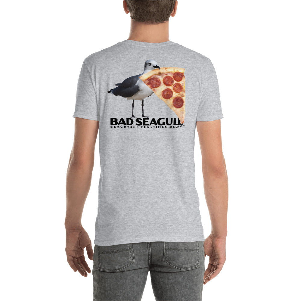 Bad Seagull Jumbo Pizza Logo Tee - Back Print