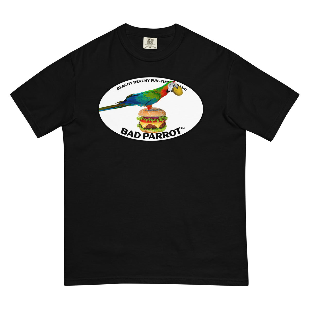Bad Parrot with Cheeseburger Comfort Colors Tee