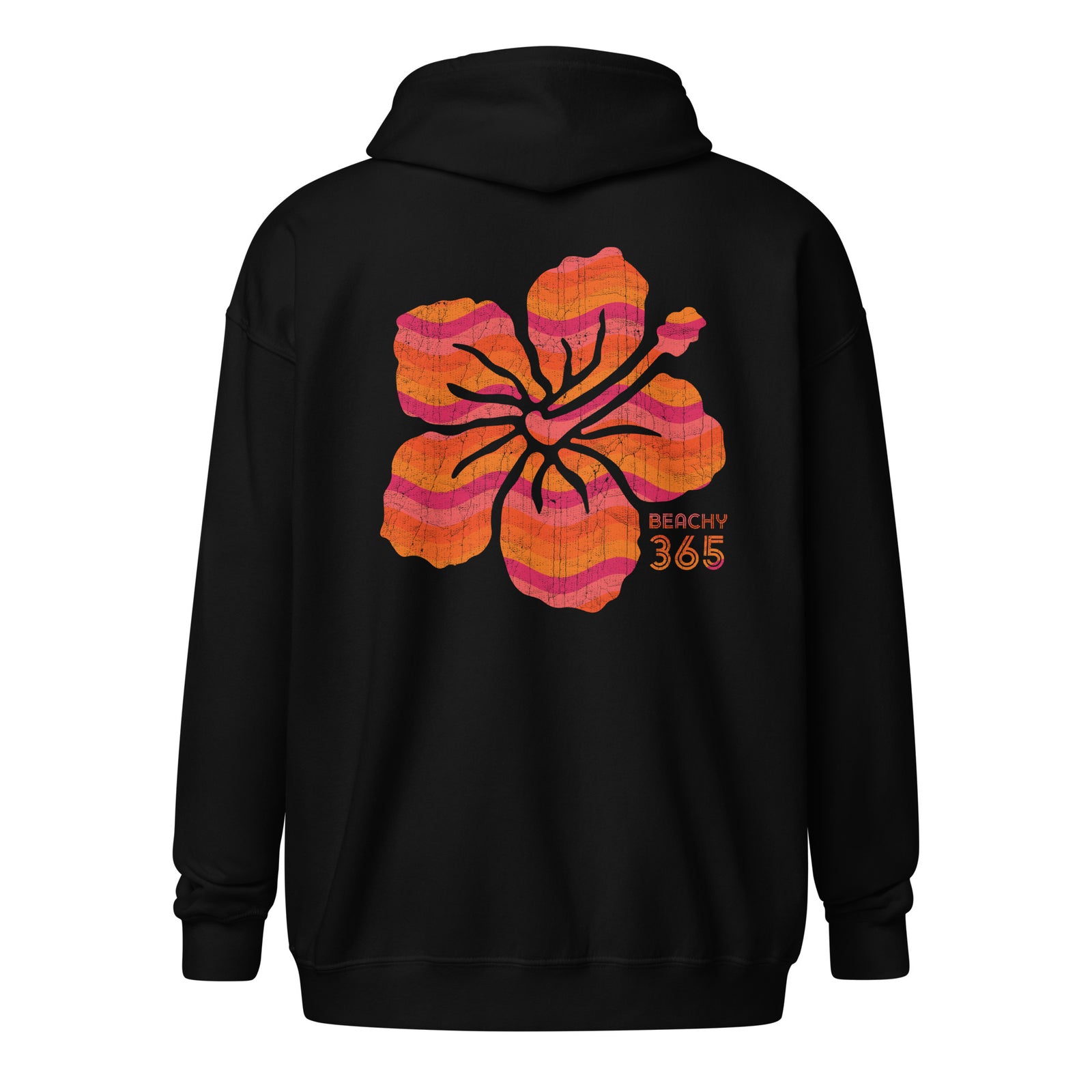 Tropical Sunset Flower Zip Hoodie
