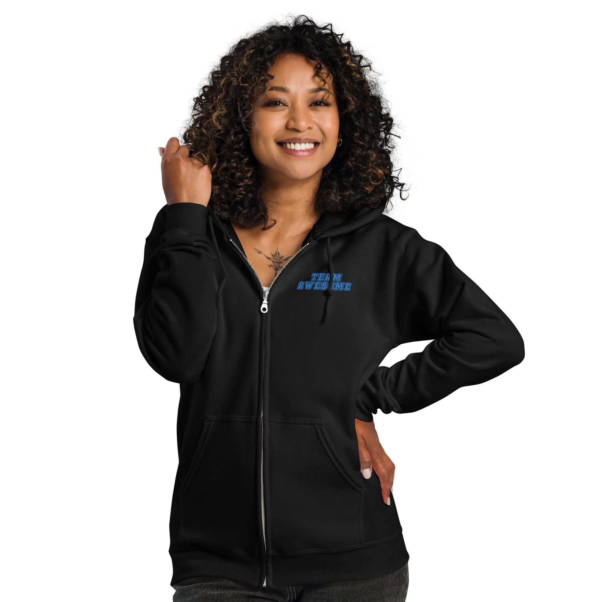 Team Awesome Embroidered Zip Hoodie