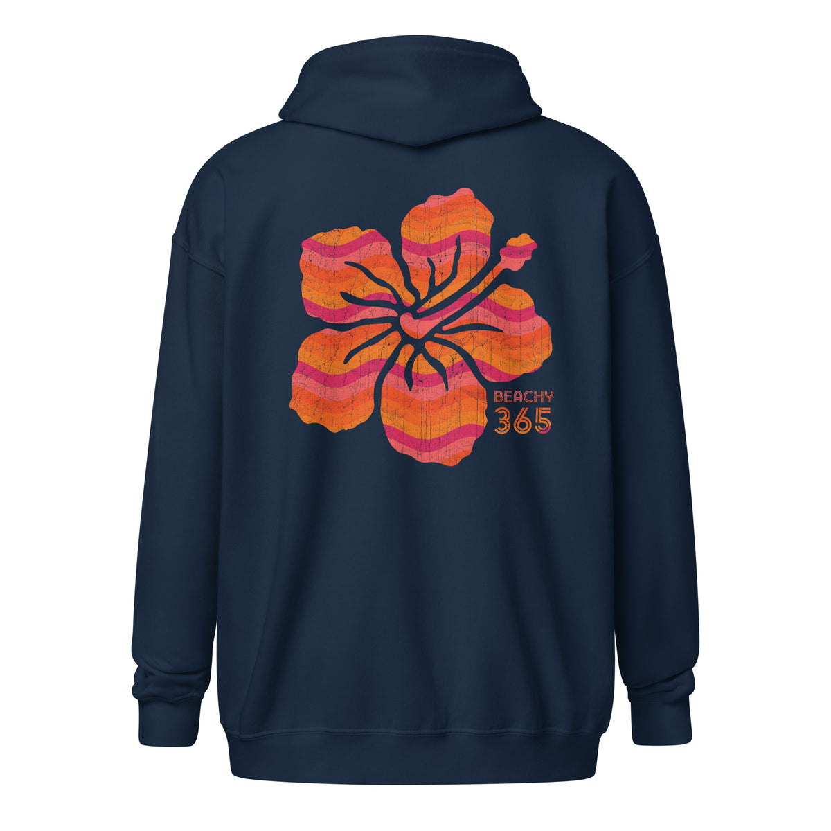 Tropical Sunset Flower Zip Hoodie