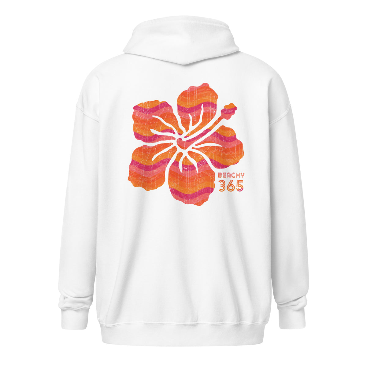 Tropical Sunset Flower Zip Hoodie