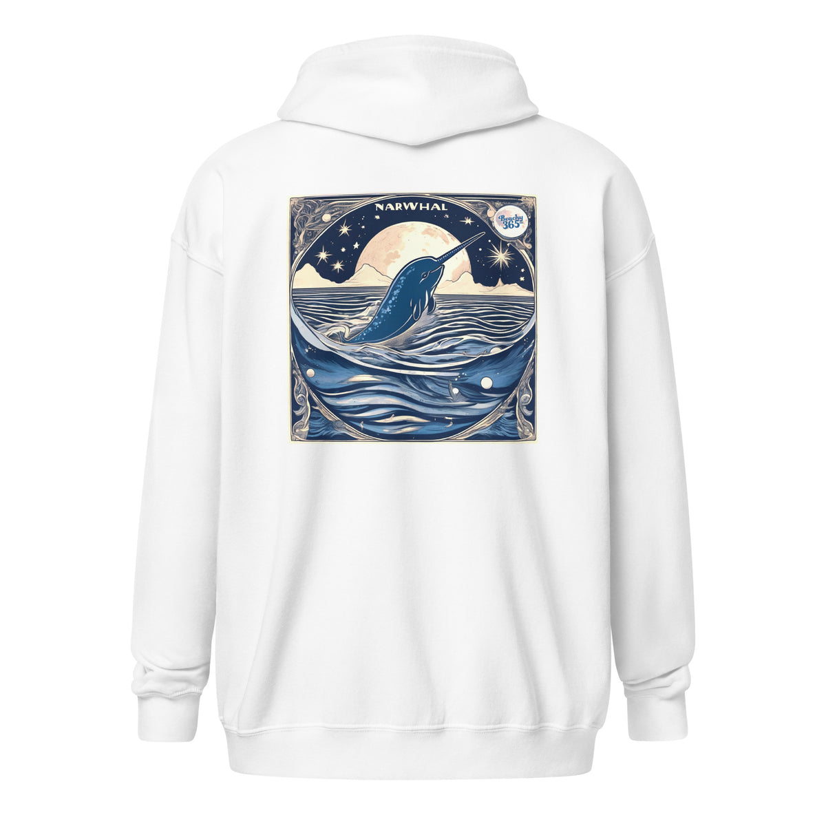 Happy Narwhal Zip Hoodie