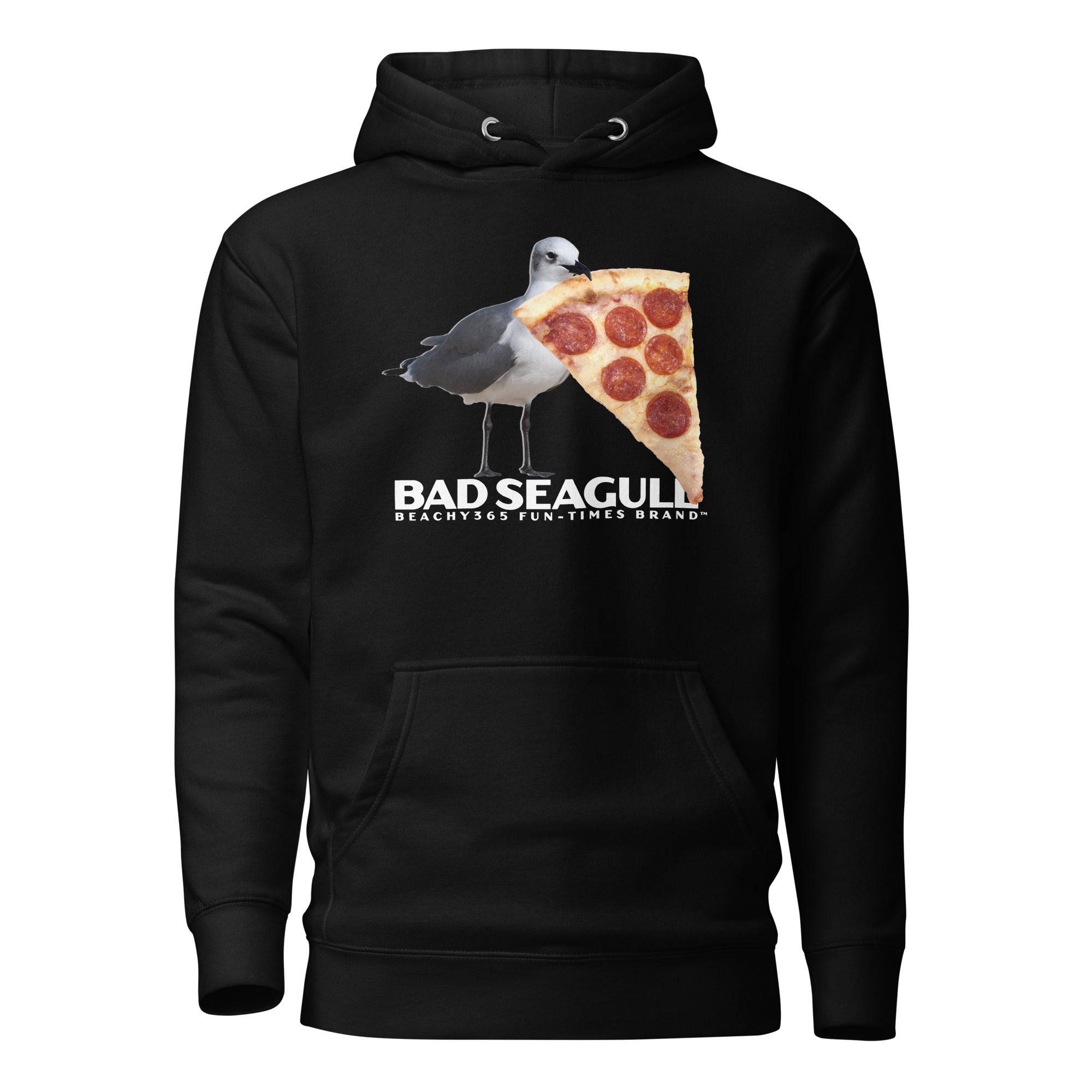 Bad Seagull Jumbo Pizza Logo Hoodie