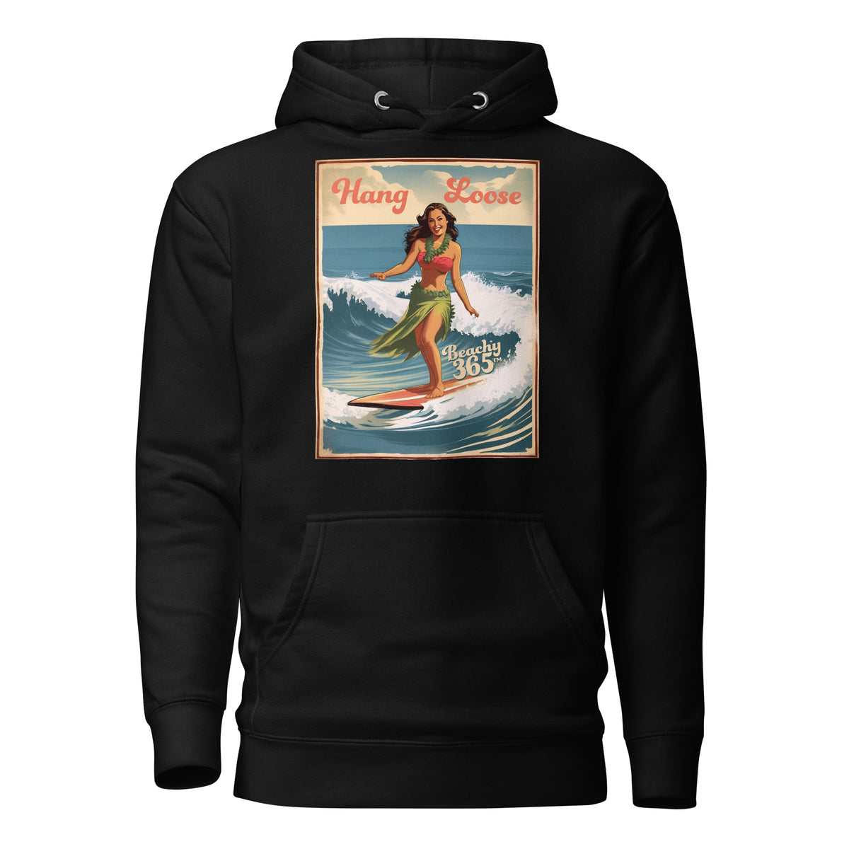 Hang Loose - Hula Surfer Lady Hoodie