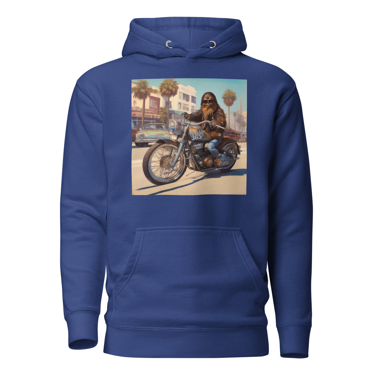 Beach-Cruising Motorcycle Bigfoot in Jeans Hoodie