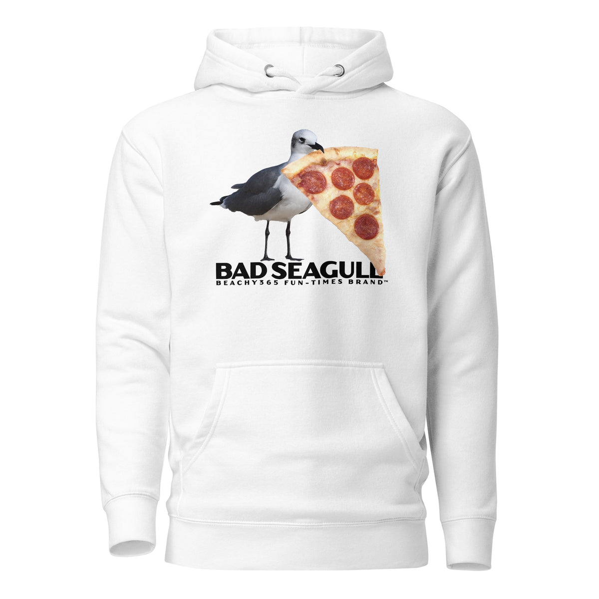 Bad Seagull Jumbo Pizza Logo Hoodie