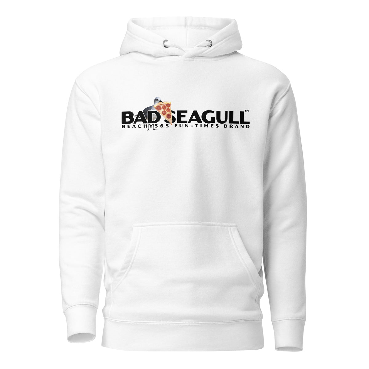 Bad Seagull Wide Pizza Logo Hoodie