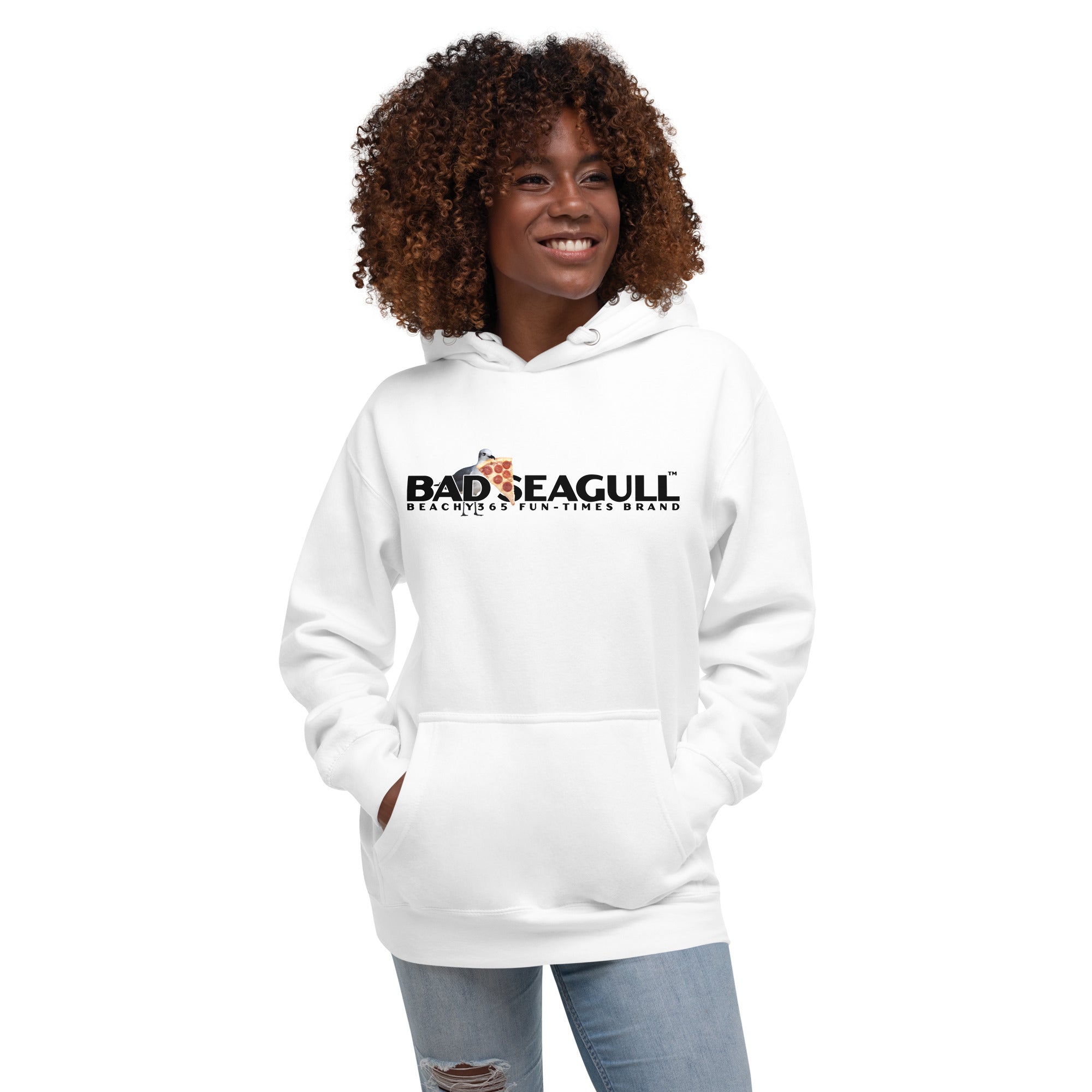 Bad Seagull Wide Pizza Logo Hoodie