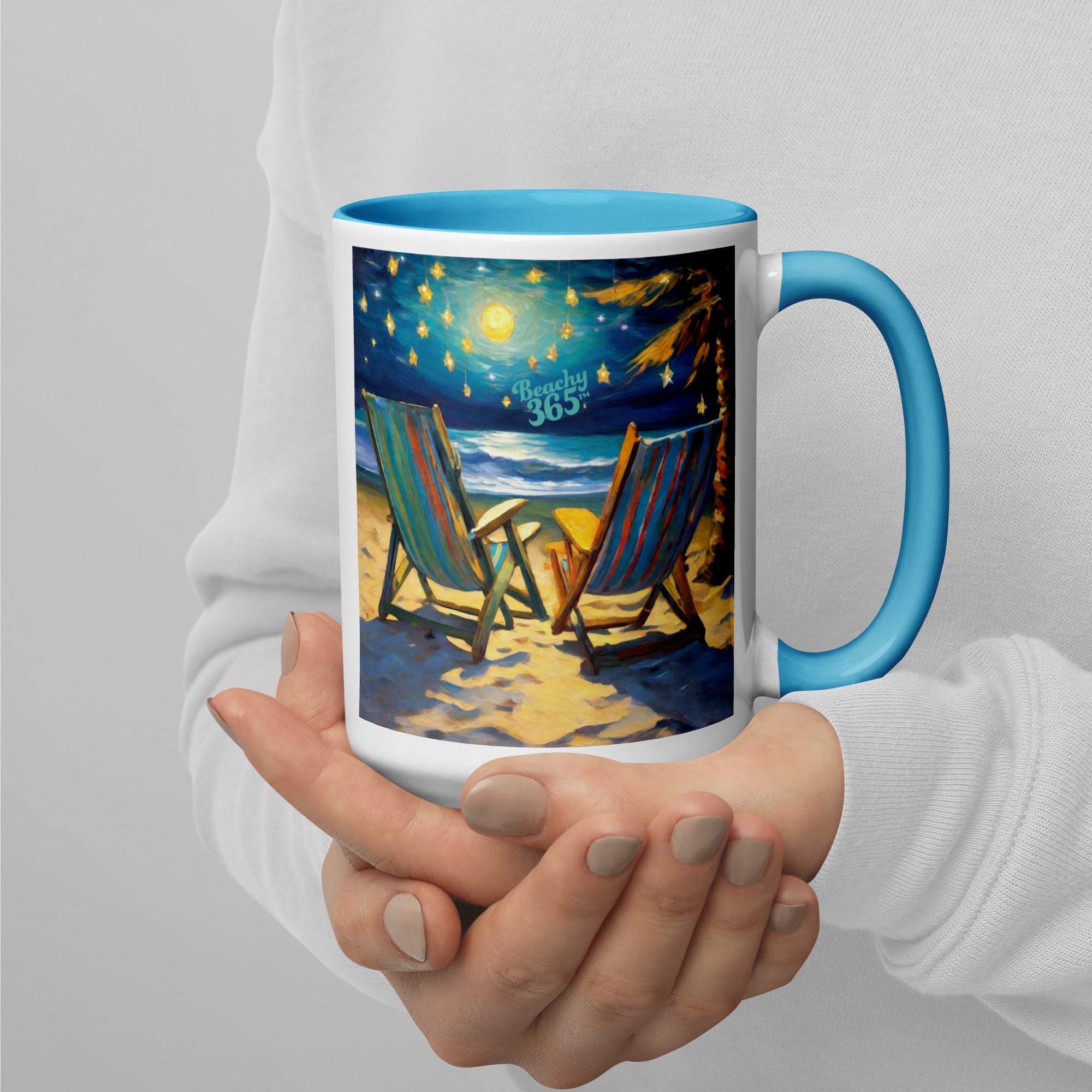 Dreamy Starlight Beach Mug with Blue Accents