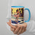 Retro Beach Skateboard Lady Mug with Blue Accents