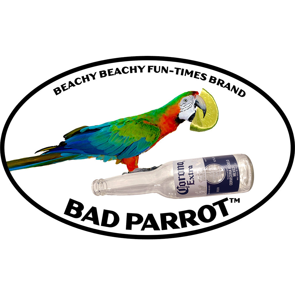 Bad Parrot with Beer and Lime Car Sticker - Oval