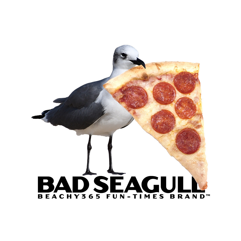 Bad Seagull Jumbo Pizza Logo Surf Sticker - Shape Cut