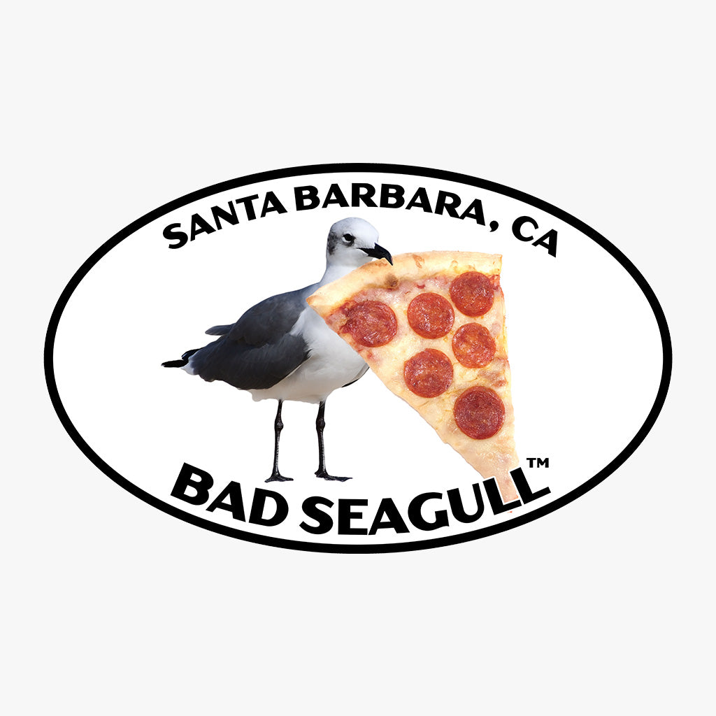 Santa Barbara Bad Seagull with Pizza Tee