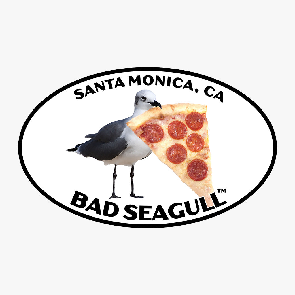 Santa Monica Bad Seagull with Pizza Tee