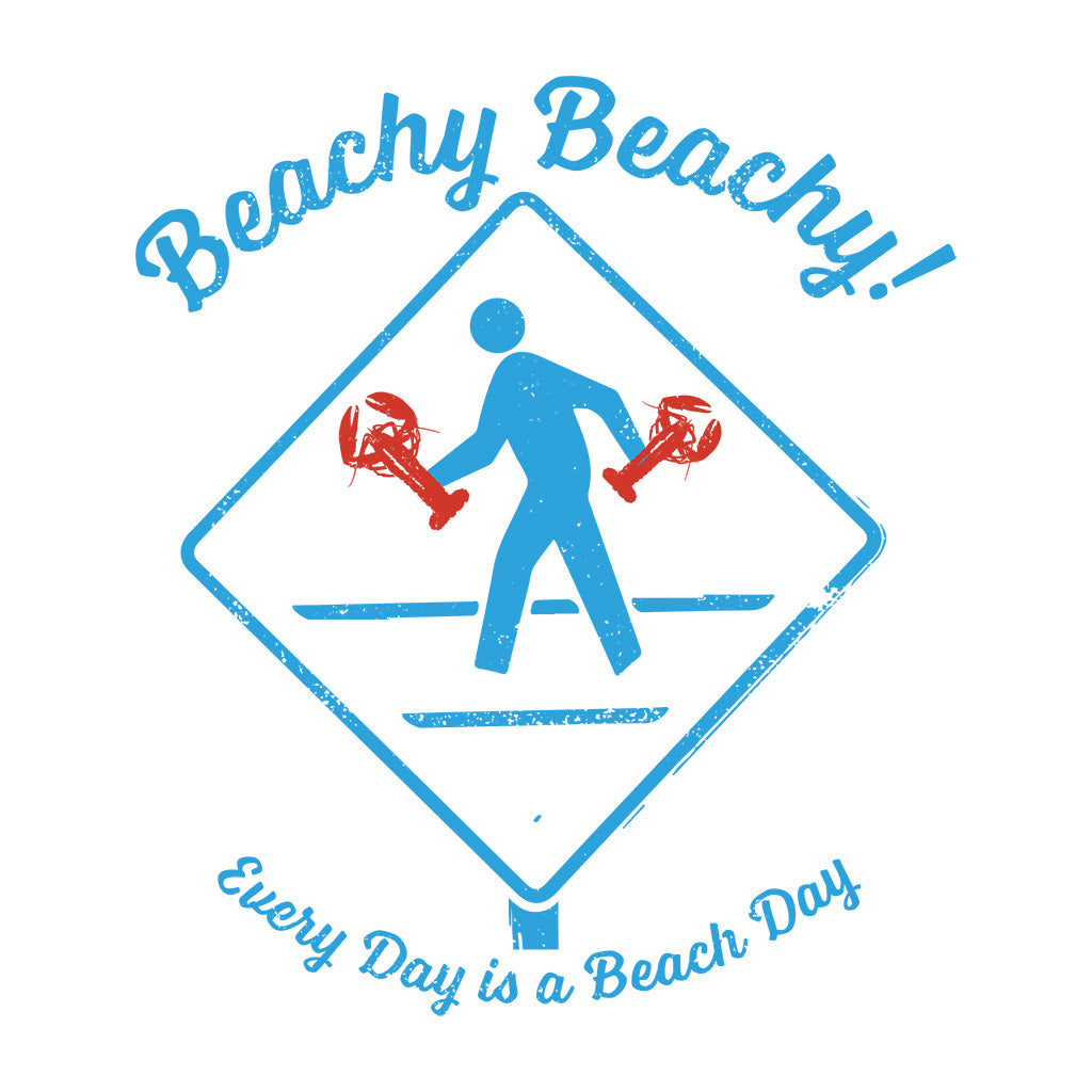 Beachy Beachy Vintage Lobsterman Crossing Surf Sticker - Shape Cut