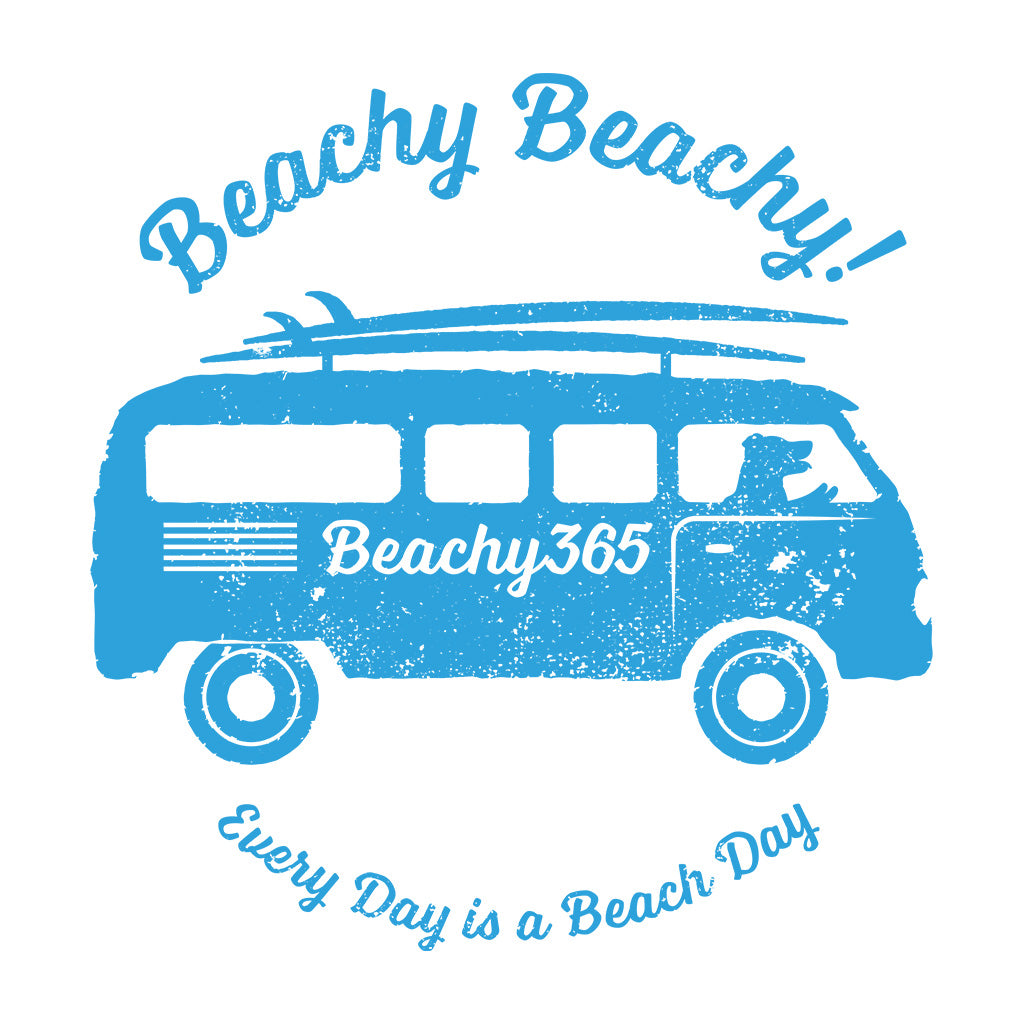 Beachy Beachy Vintage Surfbus Dog Car Sticker - Shape Cut