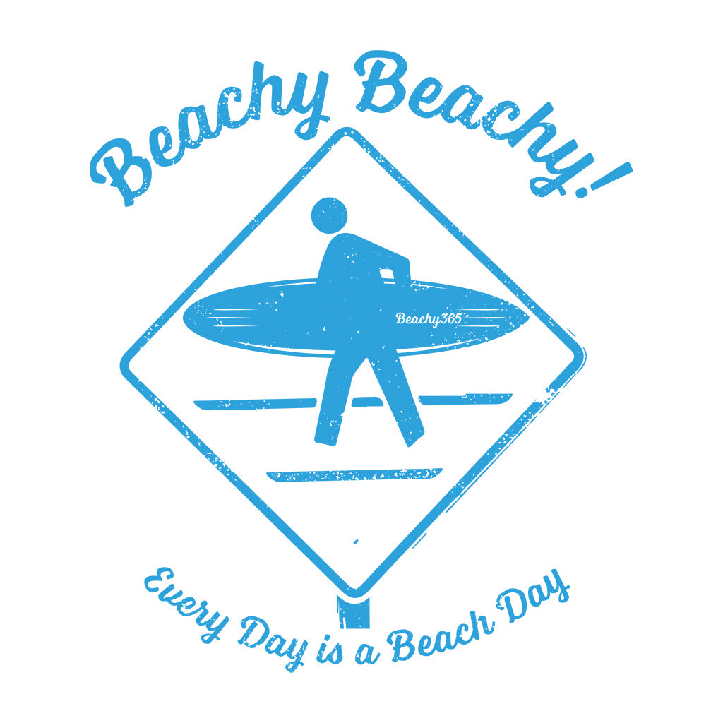 Beachy Beachy Vintage Surfer Crossing Surf Sticker - Shape Cut