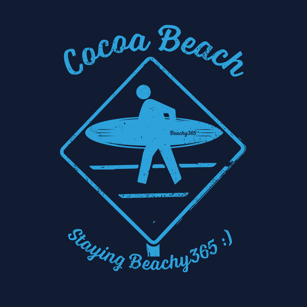 Cocoa Beach Vintage Surfer Crossing Sign Tee
