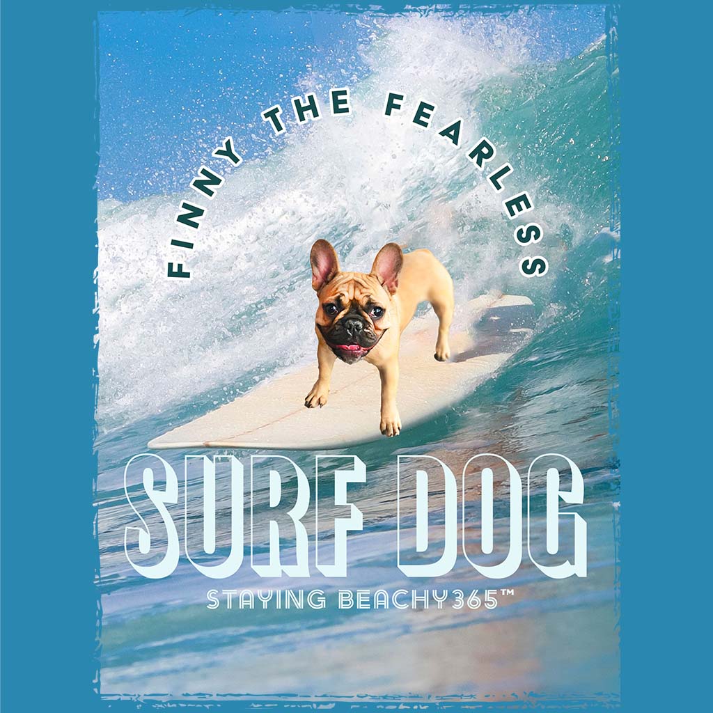 Finny the Fearless Surf Dog Women's Tri-Blend Racerback Tank