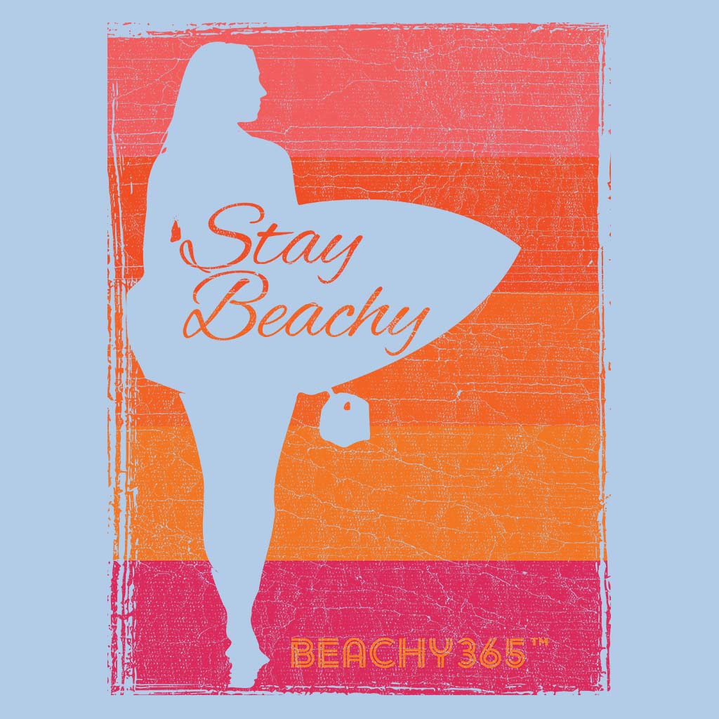 Tropical Sunset Surfer Girl Vintage Crop Tee