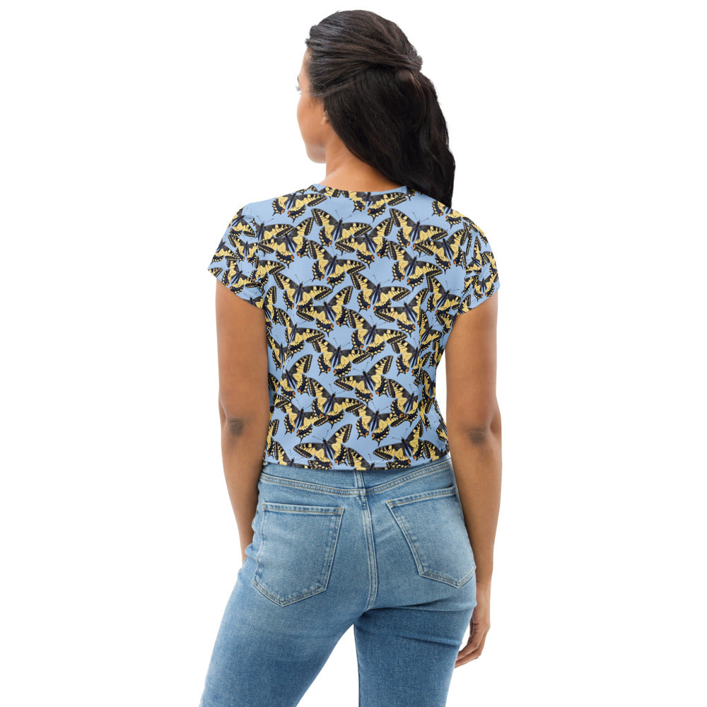Tiger Swallowtail Butterflies Crop Tee