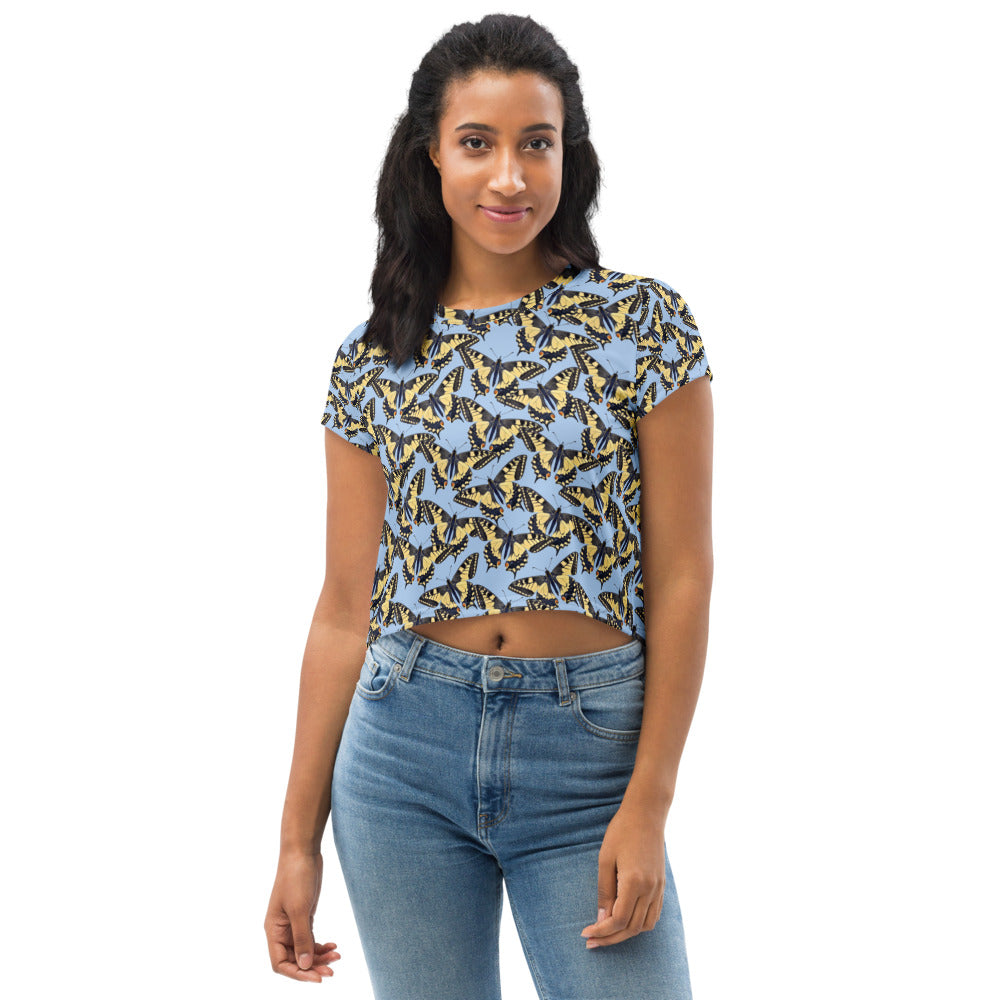 Tiger Swallowtail Butterflies Crop Tee
