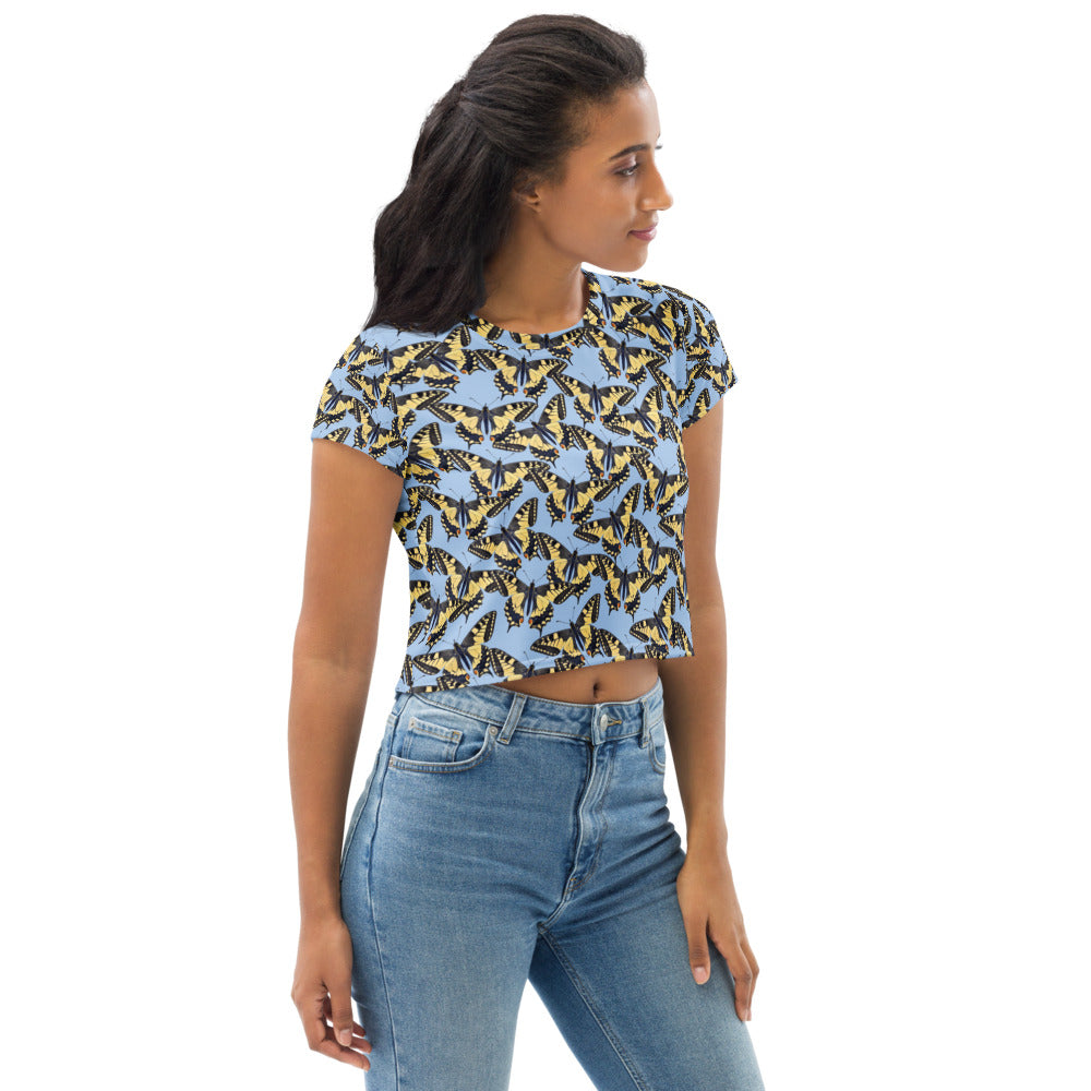 Tiger Swallowtail Butterflies Crop Tee