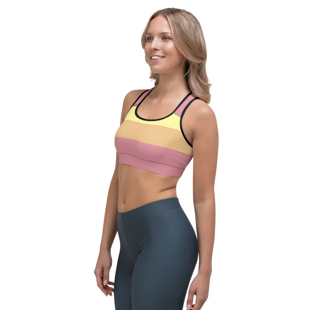 Beachy Sports Bra - Coral Sunrise