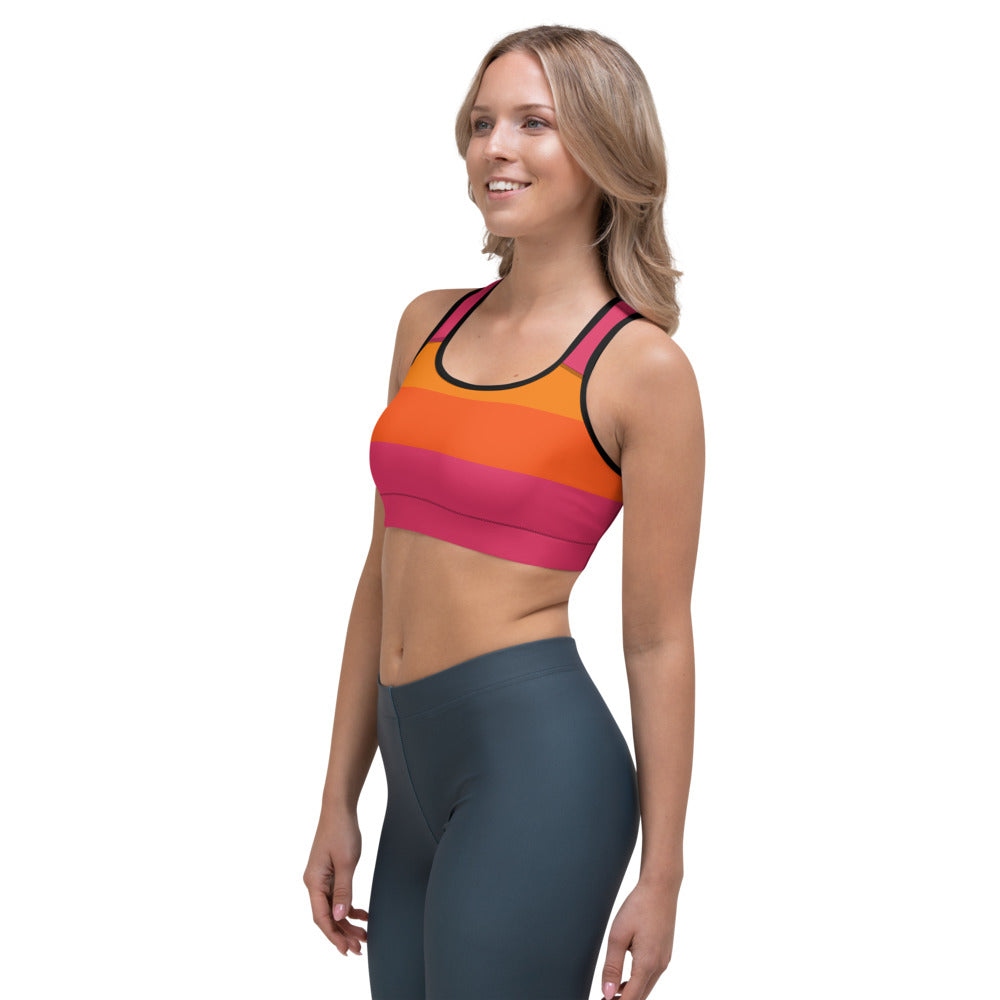 Beachy Sports Bra - Tropical Sunset