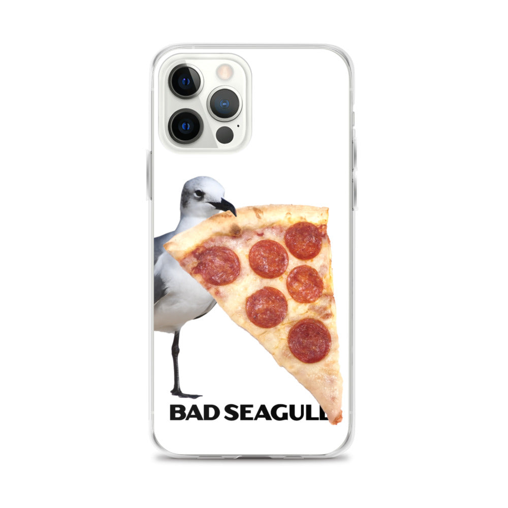 Bad Seagull with Pizza Extreme-Close-Up iPhone Case