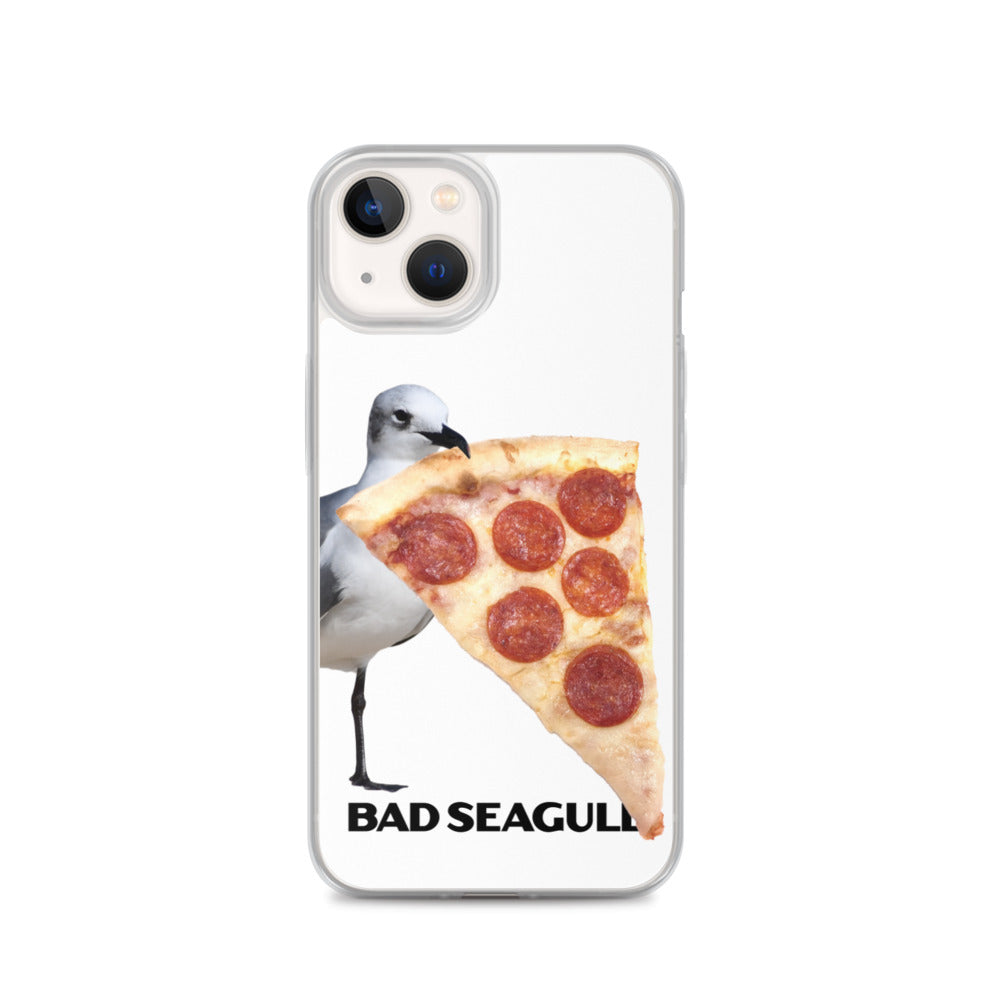 Bad Seagull with Pizza Extreme-Close-Up iPhone Case