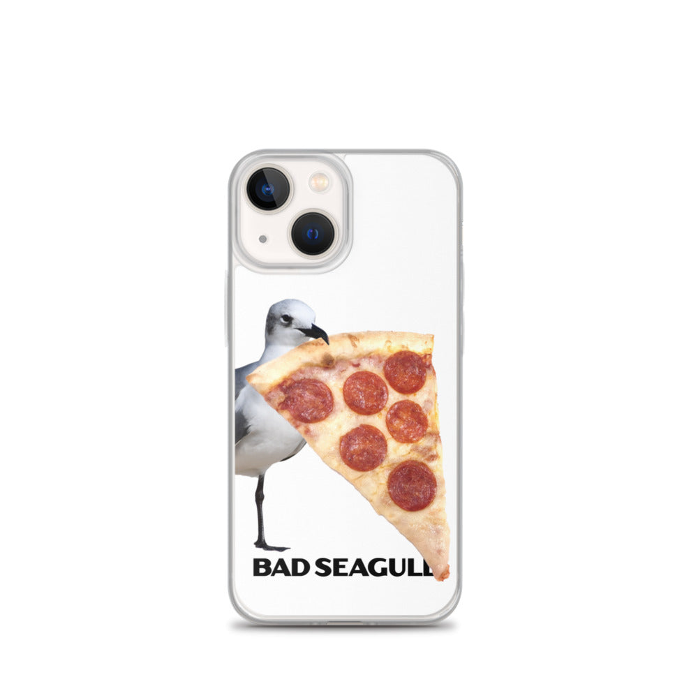 Bad Seagull with Pizza Extreme-Close-Up iPhone Case