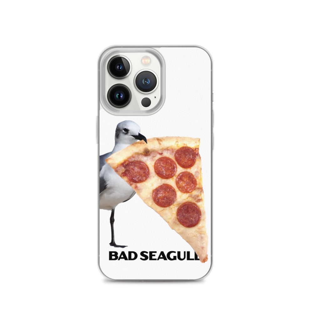 Bad Seagull with Pizza Extreme-Close-Up iPhone Case