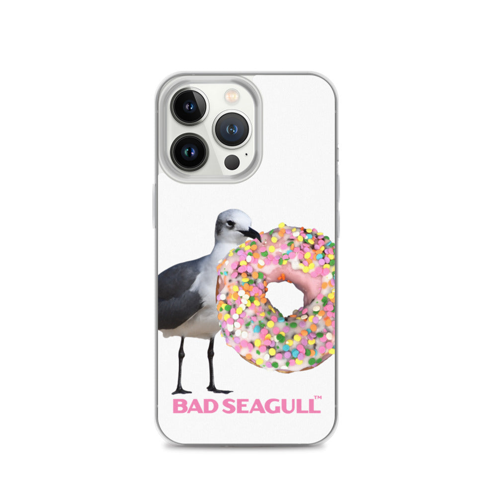Bad Seagull with Doughnut Extreme-Close-Up iPhone Case