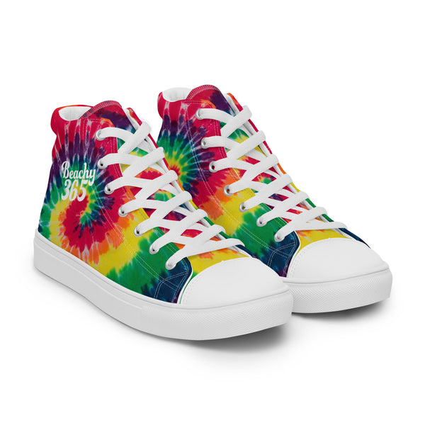 Rainbow shops men’s checkered high top canvas shoes minimal design simple