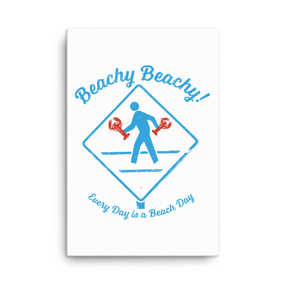 Beachy Beachy Vintage Lobsterman Crossing Canvas Wall Art