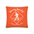 Beachy Beachy Vintage Rollerskater Crossing on Orange Pillow - 2-Sided Print