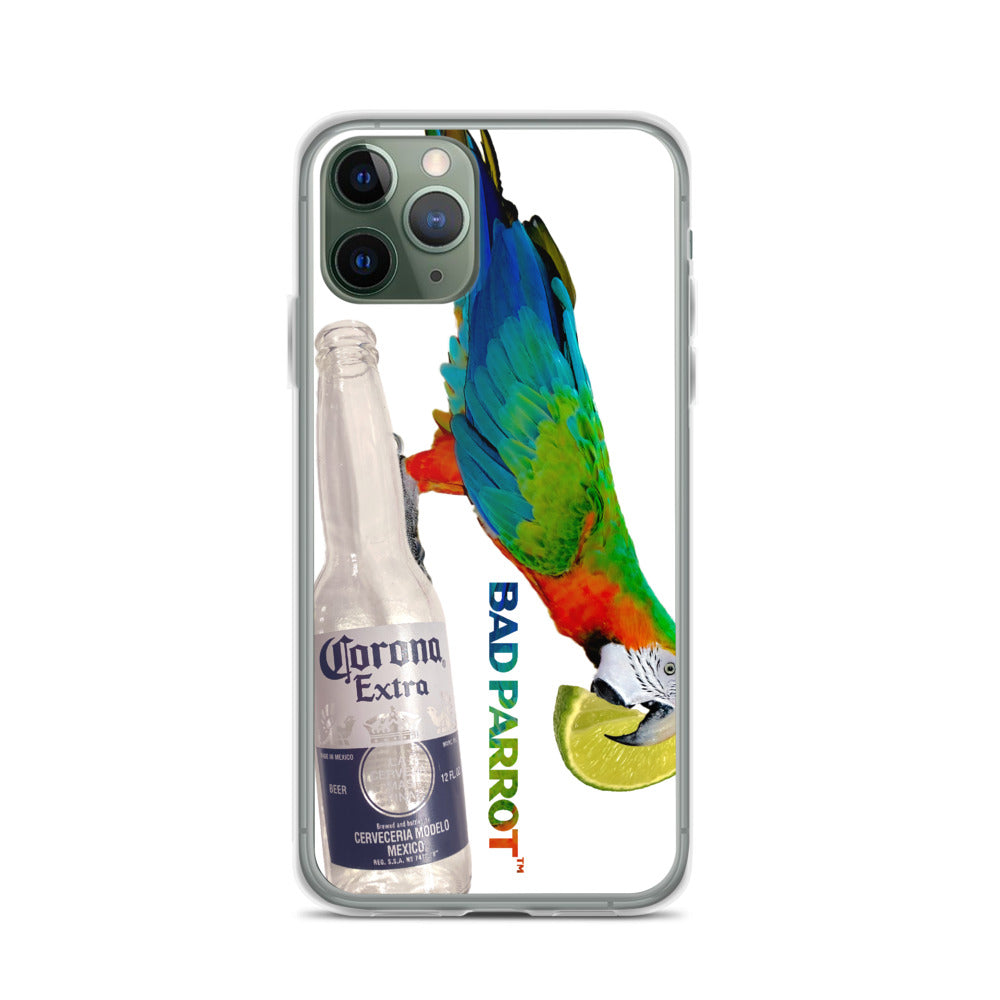 Bad Parrot with Beer and Lime Extreme-Close-Up iPhone Case